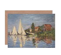 Artery8 Claude Monet Regattas At Argenteuil Fine Art Greeting Card Plus Envelope Blank Inside