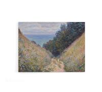 Artery8 Claude Monet Road At La Cavee Pourville Canvas Wall Art Print | Size: W24" x H32" Artery8 Multicolor W24" x H32"