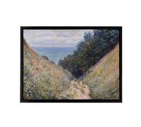 Artery8 Claude Monet Road At La Cavee Pourville Framed Canvas Wall Art Print | Size: W24" x H32" Artery8 Multicolor W24" x H32"