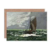 Artery8 Claude Monet Seascape Storm 1866 Painting Fine Art Greeting Card Plus Envelope Blank Inside