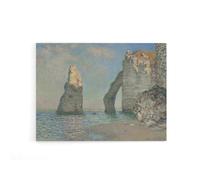 Artery8 Claude Monet The Cliffs At Etretat Canvas Wall Art Print | Size: W24" x H32" Artery8 Multicolor W24" x H32"