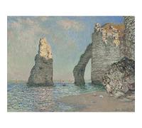 Artery8 Claude Monet The Cliffs At Etretat Painting Premium Wall Art Canvas Print 18X24 Inch