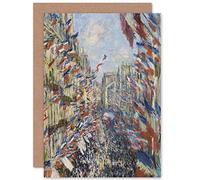 Artery8 Claude Monet The Rue Montorgueil In Paris Fine Art Greeting Card Plus Envelope Blank Inside