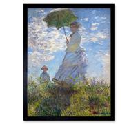 Artery8 Claude Monet Woman A Parasol Madame Monet Framed Wall Art Print