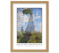 Wee Blue Coo Claude Monet Woman With A Parasol - Madame Monet And Her Son Impressionist Painting Artwork Framed Wall Art Print A4