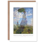 Artery8 Claude Monet Woman With A Parasol Personalised Greeting Card - Impressionist Outdoor Scene Note Card