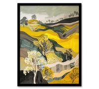 Artery8 Cleveland Way North Yorkshire Moors Painting Ochre Framed Art Print in Yellow | Size: W12" x H16" Artery8 Yellow W12" x H16"