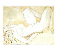 Artery8 Clo Baril Nu1 Woman Nude Painting Premium Wall Art Canvas Print 18X24 Inch