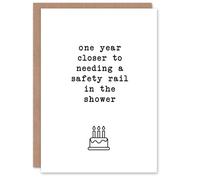 Artery8 Closer To Needing Shower Safety Rail Old Age Joke Birthday Card