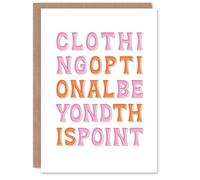 Artery8 Clothing Optional Beyond This Point Simple Fun Card