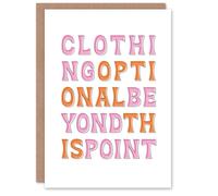 Artery8 Clothing Optional Beyond This Point Simple Fun Greeting Card in White Artery8 White