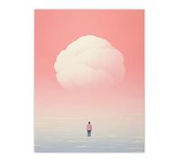 Artery8 Clouded Thoughts By Amy Denver Minimalist Soft Pastel Pink Peach Minimalism Simple Modern Artwork Large Wall Art Poster Print Thick Paper 18X24 Inch