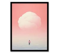 Artery8 Clouded Thoughts By Amy Denver Minimalist Soft Pastel Pink Peach Minimalism Simple Modern Artwork Artwork Framed Wall Art Print 18X24 Inch