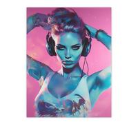 Artery8 Club Music Dance Headphones Girl Rhythm Body Energy Theatre Arts Artwork Extra Large XL Wall Art Poster Print