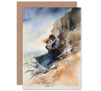 Artery8 Coastal Cliff Couple Crikey Congratulations for Wife Her Anniversary Valentines Day Love Blank Art Greeting Card