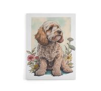 Artery8 Cockapoo Dog With Spring Wildflowers Canvas Wall Art Print | Size: W24" x H32" Artery8 Multicolor W24" x H32"