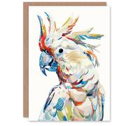 Artery8 Cockatoo Parrot Bird Portrait Bright Design Greeting Birthday Card Him Her All Blank