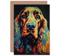 Artery8 Cocker Spaniel Pet Dog Lover Portrait for Him or Her Man Woman Birthday Thank You Congratulations Blank Art Greeting Card