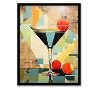 Artery8 Cocktail Drink Abstract Geometric Kitchen Artwork Artwork Framed Wall Art Print A4