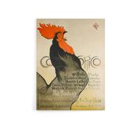 Artery8 Cocorico Vintage Magazine Advert Steinlen Canvas Wall Art in Beige | Size: W18" x H24" Artery8 Beige W18" x H24"