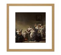 Artery8 Codde Gallant Company 8X8 Inch Square Wooden Framed Wall Art Print Picture with Mount in Light Oak Artery8 Light Oak