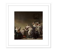 Artery8 Codde Gallant Company 8X8 Inch Square Wooden Framed Wall Art Print Picture with Mount in White Artery8 White