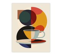 Artery8 Coffee Cup Bauhaus Geometric Design Kitchen Unframed Wall Art Print Poster Home Decor Premium