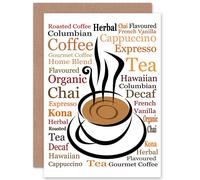 Artery8 Coffee Lover Tea Cup Modern Typography Bright Birthday Card Artery8 Multicolor