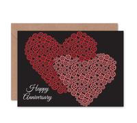 Artery8 Cogs Gears Hearts Love Day Partner Anniversary Valentines Card Artery8 Multicolor