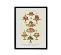 Artery8 Cold Collation Dishes Kitchen Decor Mrs Beeton Framed Canvas Wall Art in Yellow | Size: W12" x H16" Artery8 Yellow W12" x H16"