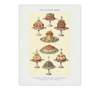 Artery8 Cold Collation Dishes Kitchen Decor Mrs Beeton Wall Art Poster Print in Yellow | Size: W12" x H16" Artery8 Yellow W12" x H16"
