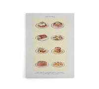 Artery8 Cold Entree Dishes Kitchen Decor Mrs Beeton Canvas Wall Art Print in Yellow | Size: W24" x H32" Artery8 Yellow W24" x H32"