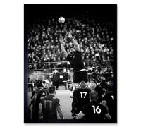 Artery8 Coleman Rugby Line Out New Zealand Photo 12x16" Framed Wall Art Print in Black | Size: W12" x H16" Artery8 Black W12" x H16"
