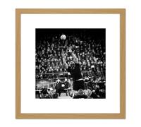 Artery8 Coleman Rugby Line Out New Zealand Photo 8X8 Inch Square Wooden Framed Wall Art Print Picture with Mount in Light Oak Artery8 Light Oak