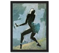 Artery8 Colin Dancer Entertainer Josephine Baker Painting Artwork Framed Wall Art Print A4 in Black Artery8 Black