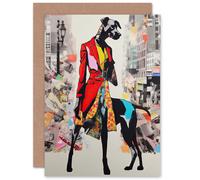 Artery8 Collage Dashing Doberman Dog for Wife Her Mum Sister Daughter Mom Gran Nan Birthday Thank You Congratulations Blank Art Greeting Card