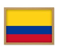 Artery8 Colombia National Flag Patriotic Vexillology World Flags Country Region Poster Artwork Framed Wall Art Print A4
