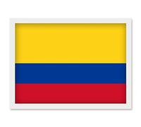 Artery8 Colombia National Flag Patriotic Vexillology World Flags Country Region Poster Artwork Framed Wall Art Print A4