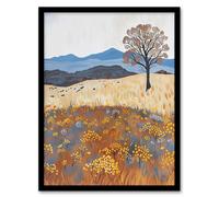 Artery8 Colorado Countryside Floral Landscape Painting Living Room Artwork Framed Wall Art Print A4