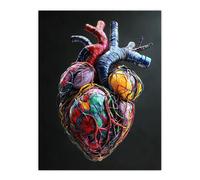 Artery8 Colourful Anatomical Human Heart Bold Modern Living Room Large Wall Art Poster Print Thick Paper 18X24 Inch