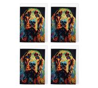 Artery8 Colourful Dog Lover Pop Art Cards Pack of 4 Spaniel Greeting Cards | Size: 4 Pack Artery8 Multicolor 4 Pack