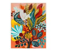 Colourful Floral Botanical Bouquet Painting Wall Art Print Artery8 Multi W18 inch x H24 inch