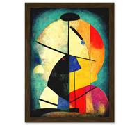 Artery8 Colourful Kandinsky Inspired Abstract Painting Artwork Framed Wall Art Print A4 in Brown Artery8 Brown