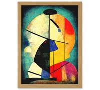 Artery8 Colourful Kandinsky Inspired Abstract Painting Artwork Framed Wall Art Print A4 in Light Oak Artery8 Light Oak