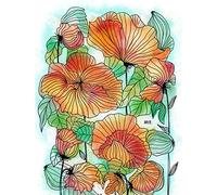 Artery8 Colourful Patterned Poppy Flower Painting Large Wall Art Poster Print Thick Paper 18X24 Inch