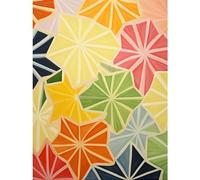 Artery8 Colourful Slices of Star Fruit Bright Watercolour Painting Abstract Carambola Kitchen Artwork Large Wall Art Poster Print Thick Paper 18X24 Inch