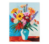 Artery8 Colourful Spring Flower Bouquet Vibrant Painting Living Room Extra Large XL Wall Art Poster Print