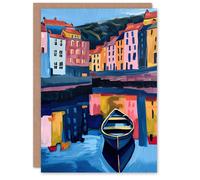 Artery8 Colourful Staithes North Yorkshire Seaside Boat Birthday Art Card Artery8 Multicolor