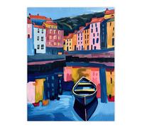 Artery8 Colourful Staithes North Yorkshire Seaside Boat Wall Art Print | Size: W12" x H16" Artery8 Multicolor W12" x H16"
