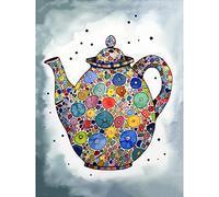 Artery8 Colourful Teapot Folk Art Kitchen Extra Large XL Wall Art Poster Print